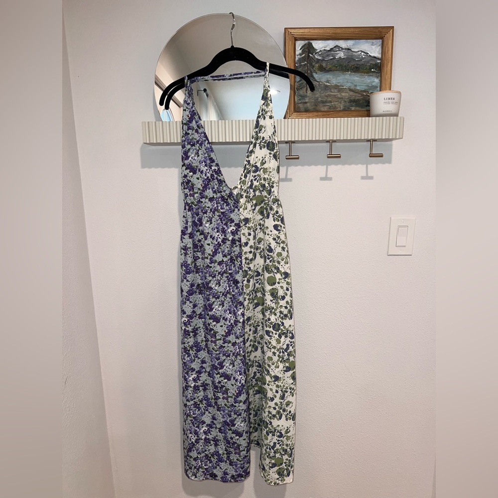 Floral Low V Neck Sun Dress